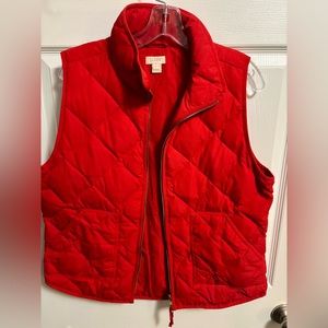 Red Quilted Vest, J Crew, size L